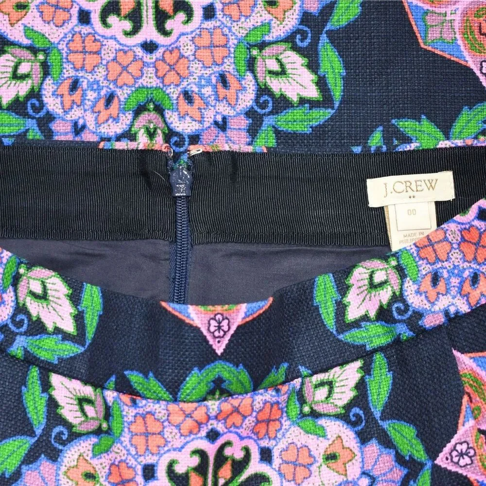 J.CREW Women's Mandala Print Mini Skirt Size 00